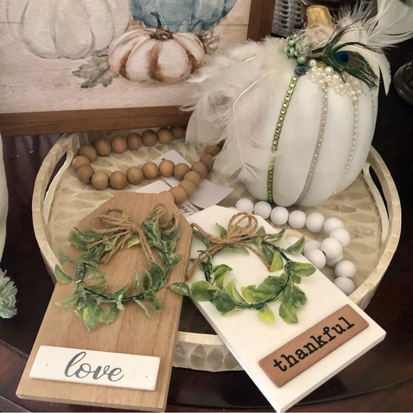 New! “Love” Large Natural Chunky Wood Beaded Tag - Picture 3 of 6